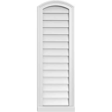Ekena Millwork Arch Top Surface Mount PVC Gable Vent: Functional, w/ 2"W x 2"P Brickmould Sill Frame, 14"W x 42"H GVPAR14X4203SF